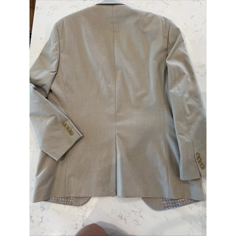 Chaps Blazer Mens 42R Tan‎ Polyester Rayon Sport Coat 2 Button Jacket Casual EUC